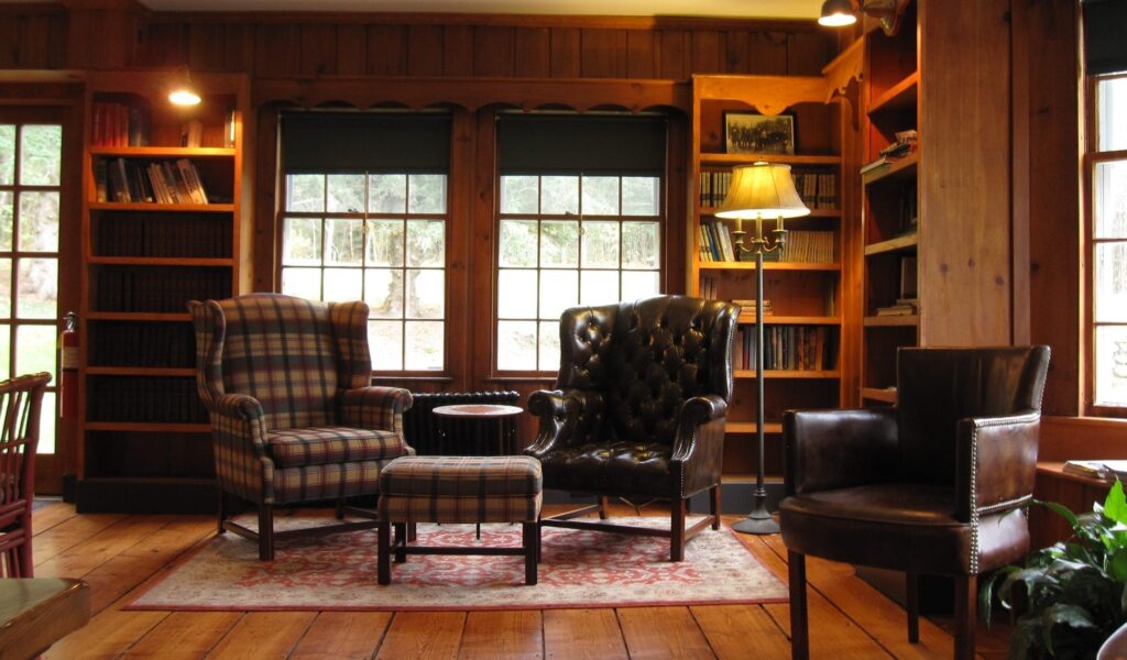Classic New England Inn Library